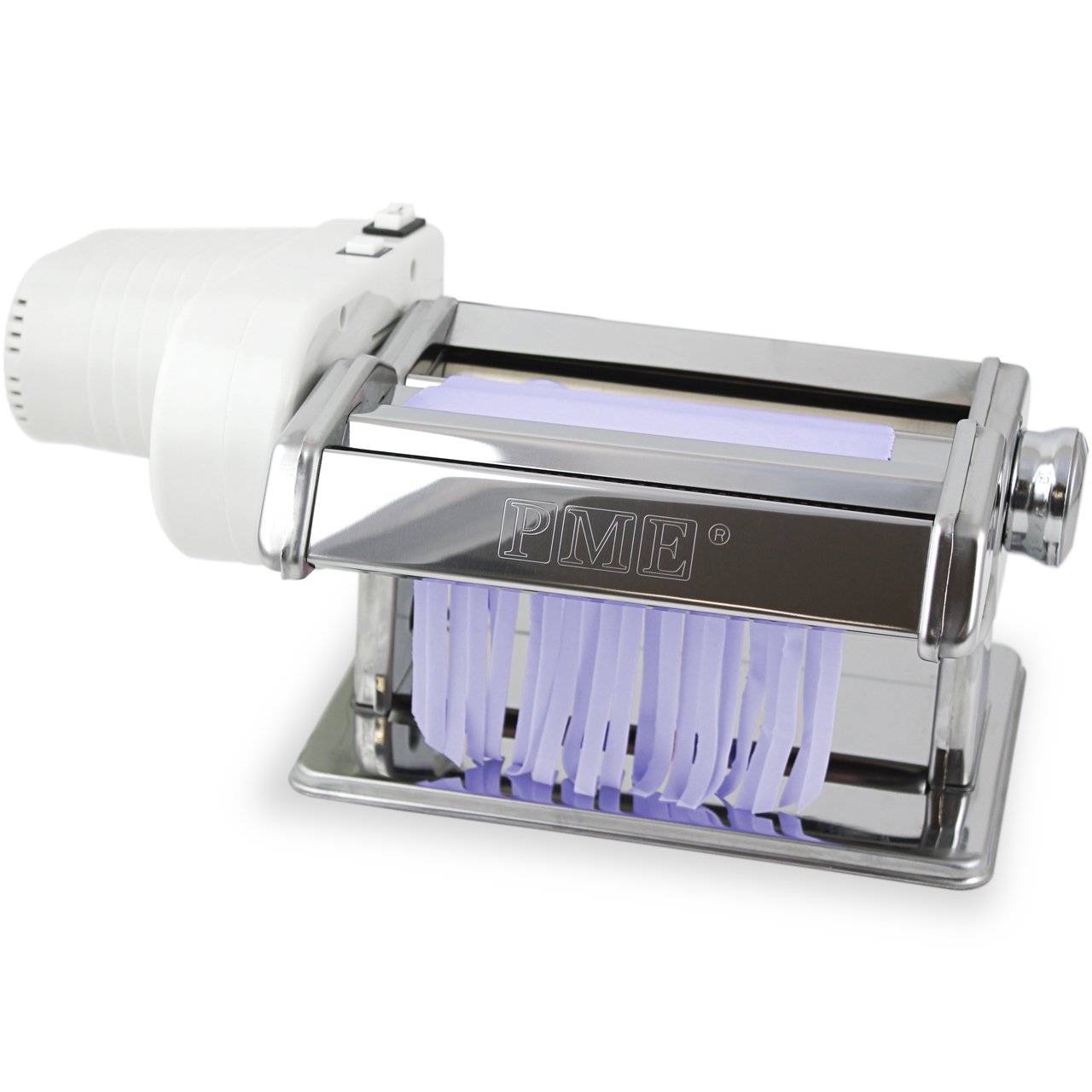 PME - Rouleau et coupoir pour pâte à sucre électrique PME pour décoration de gâteaux (Prise UE), Argent