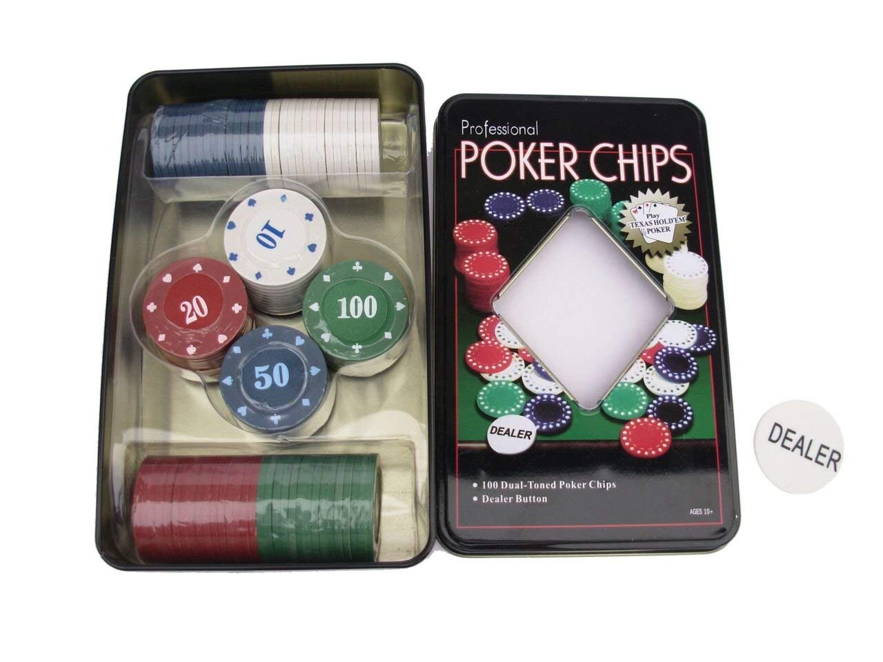HOW (HOUSE OF WISHES) with Device 100 Chips Coins Poker Set (TIN CASE Safe Pack) (B07F2RSYPS) Amazon Price History, Amazon Price Tracker