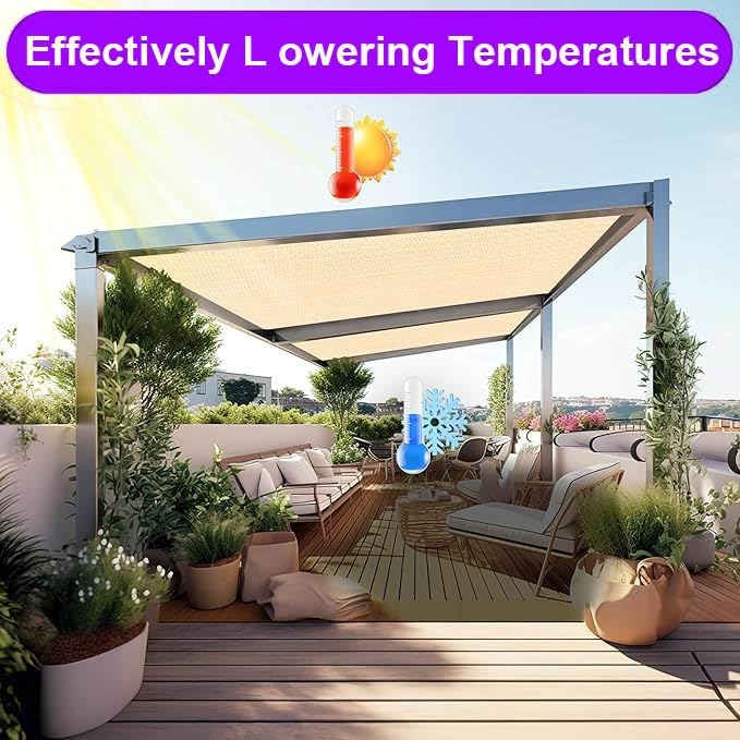 Filet d'ombrage extérieur pour jardin potager et pergola - Créez un coin de fraîcheur - 8