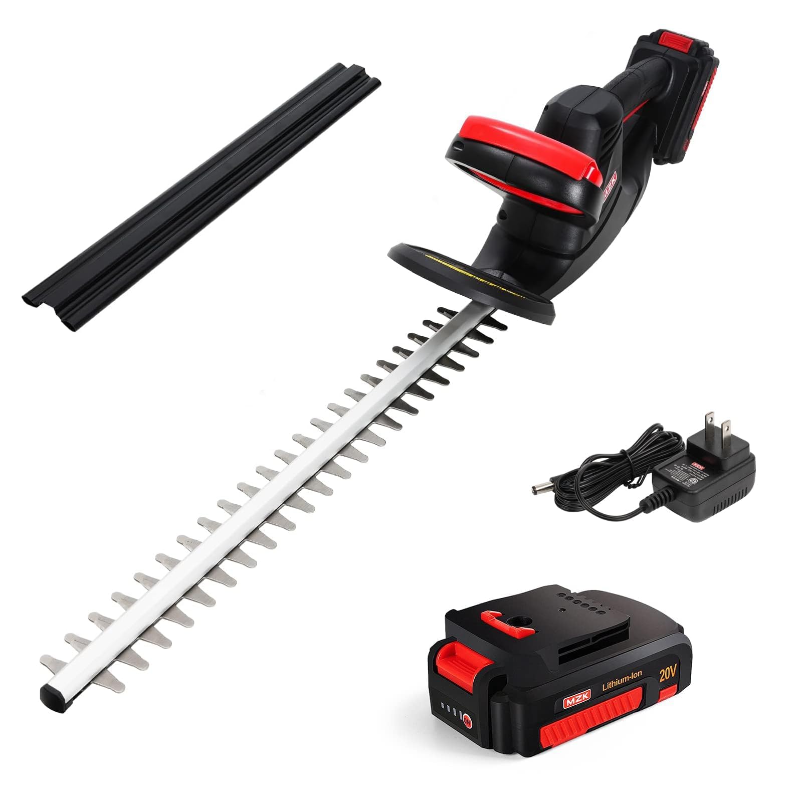 MZK 20V Akku-Heckenschere, 56 cm Schnittlänge, Heckenschneider und Strauchschere, Leicht & Kompakt (inkl. Akku und Ladegerät)