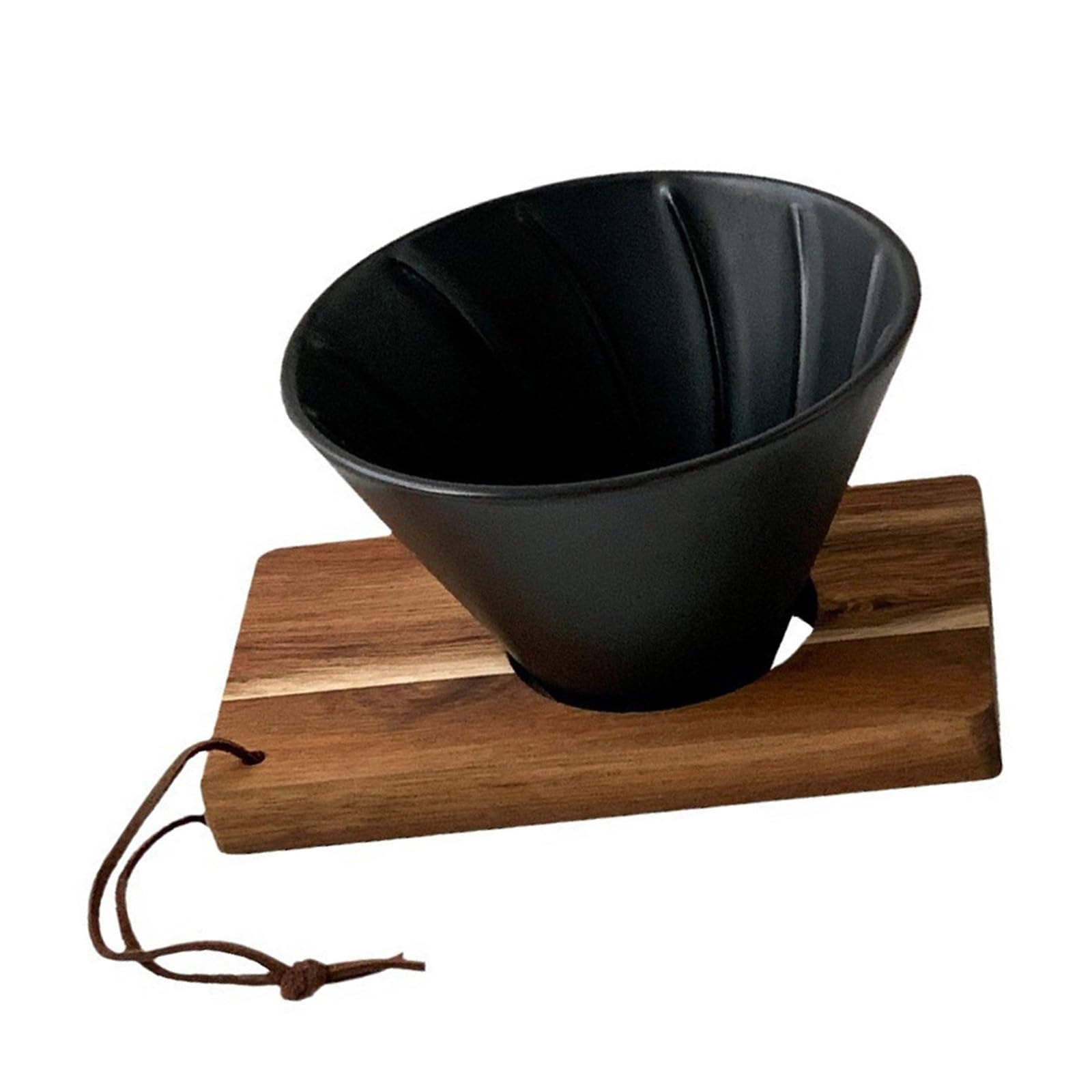 Kalttoy Portable Hand Brewed Conical Coffee Filter Holder Porcelain and Wood Coffee Dripper for Home and Outdoor Use Pour Overs Filter
