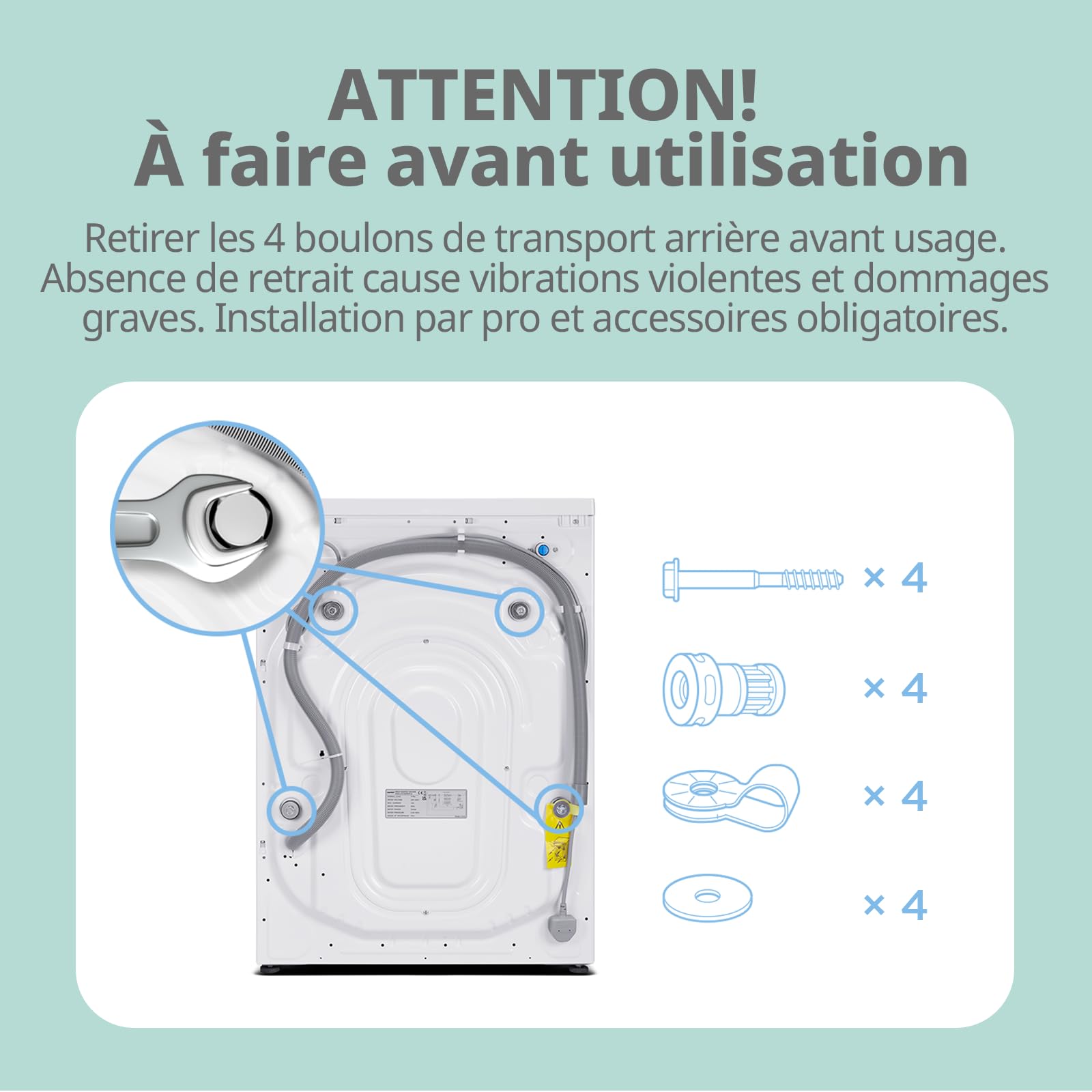 COMFEE' CFE12EW90/W Lave-linge frontal 9KG 1400 tr/min Moteur BLDC Classe A Blanc