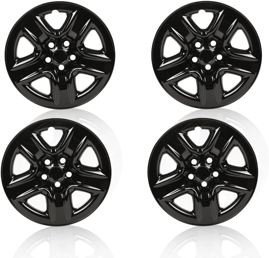 G-PLUS 4PCS 17” Wheel Chrome Skin Hub Cap Covers Covers Compatible with Toyota RAV4 (Gasoline) 2006-2012 5-Spoke, Auto Tire Exterior Chrome Wheels Cap Full Rim Cover Black #69506 560-69506 Black Toyota RAV4 06-12 (4PC)