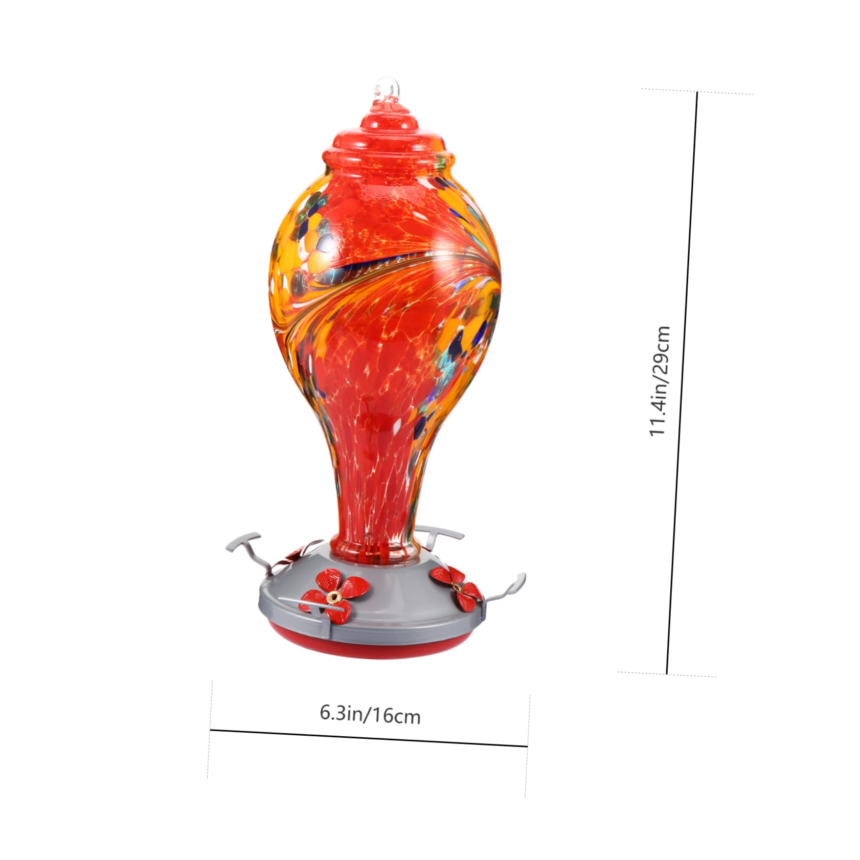 Yardwe Kreatives Hängendes Vogelfutterhaus aus Glas und Eisen mit Blumenform Sicher für Kleine Singvögel und Kanarienvögel im Garten und Außenbereich