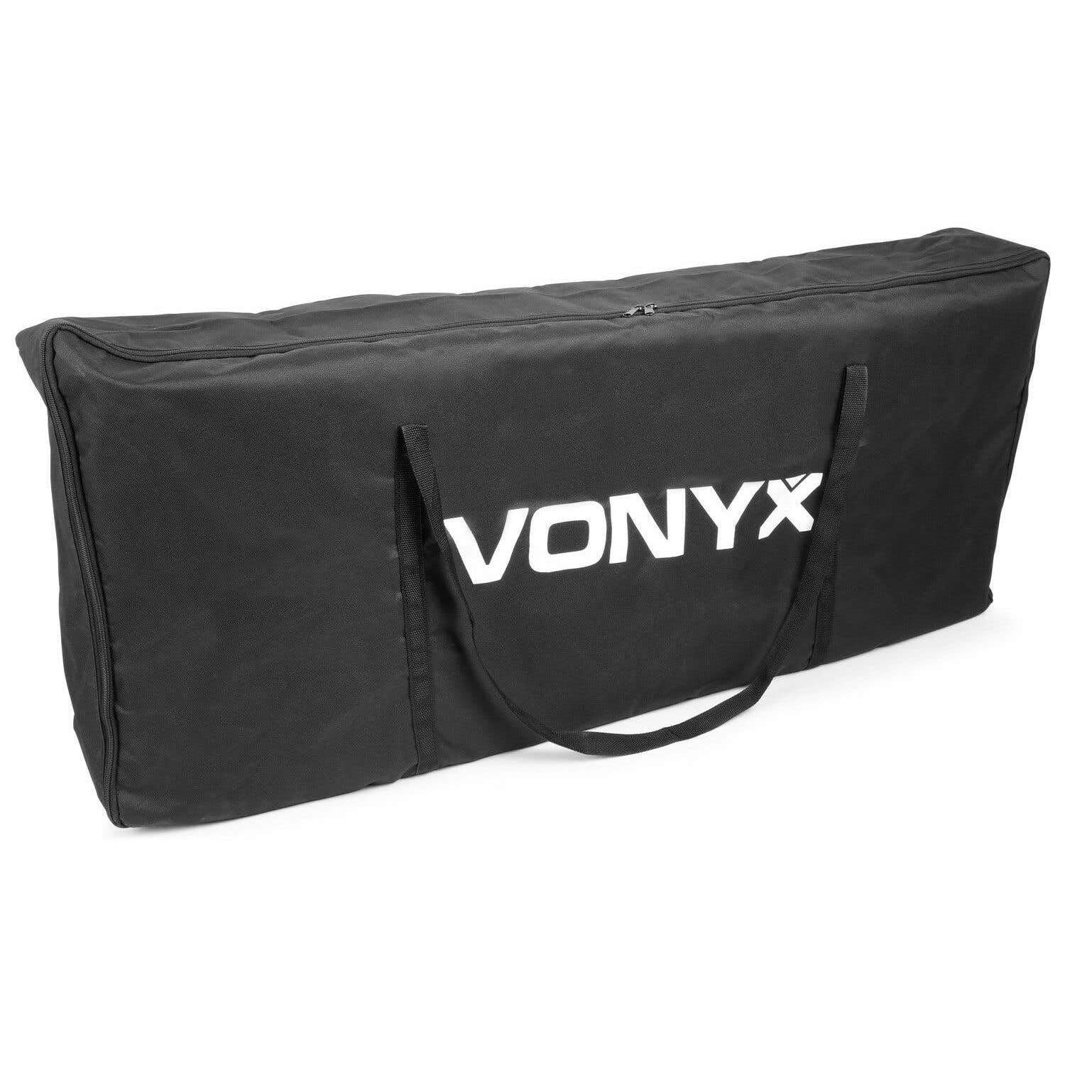 Vonyx DB2 DJ Screen, Verkleidung für DJ Pult inkl. Tasche, zusammenklappbarer und mobiler DJ Stand, 280cm x 120xm, Booth, mit integrierter Leinwand für ein professionelles Bühnenbild, Weiß