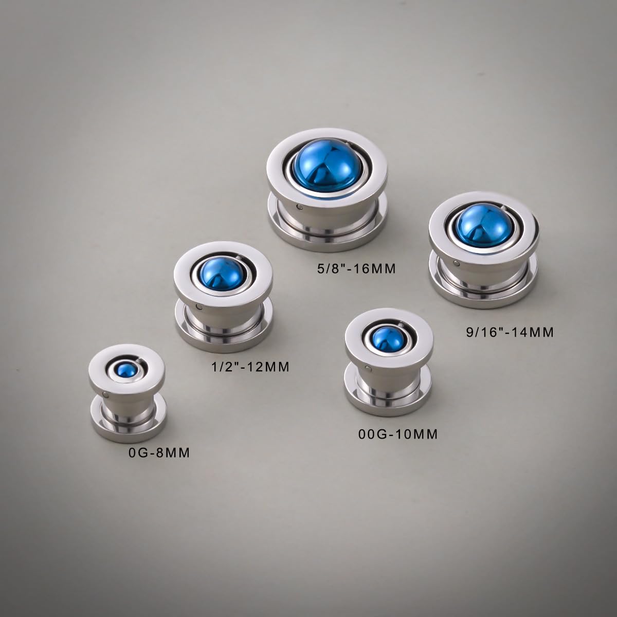 COOEAR Planet Ear Tunnels Flesh Plugs en acier inoxydable pour boucles d'oreilles, vis à l'arrière.