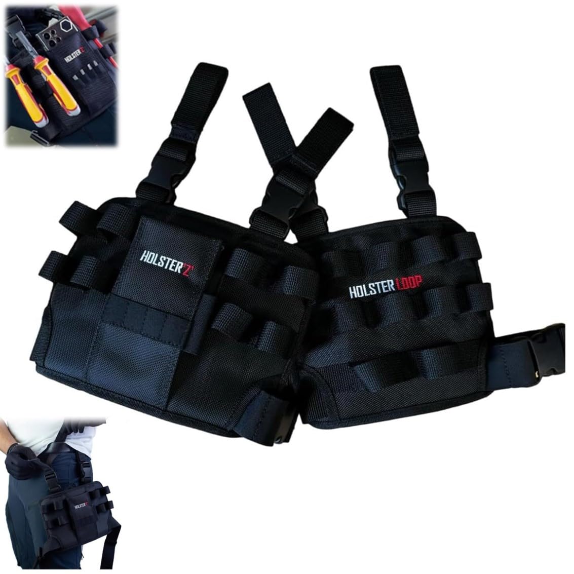 Ehoter 2Pcs Holster Z 2.0 Tool Pouch, 2024 Holster Z Tool Pouch, Holster Z Leg Tool Pouch With Belt Clip, Dach Pro Holster Z 2.0 Tools, Holster Z Leg Tool Pouch, Tool Pouch For Electricians (2Pcs)