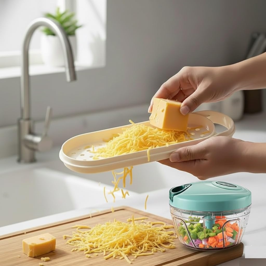 BRACOP Rozdrabniacz do warzyw z tarką zestaw 2 sztuk wielofunkcyjna tarka kuchenna narzędzia do gotowania w domu ręczny rozdrabniacz żywności łatwe w użyciu narzędzie kuchenne prezenty świąteczne.