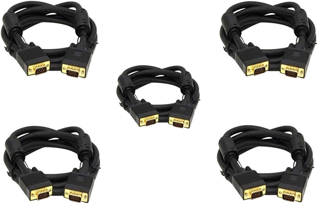 VGA to VGA Cable with Ferrite Cores 15 Feet (4.5 Meters) HD15 Male to Male SVGA Monitor Cable 15ft (4.5M) (3 Pack)