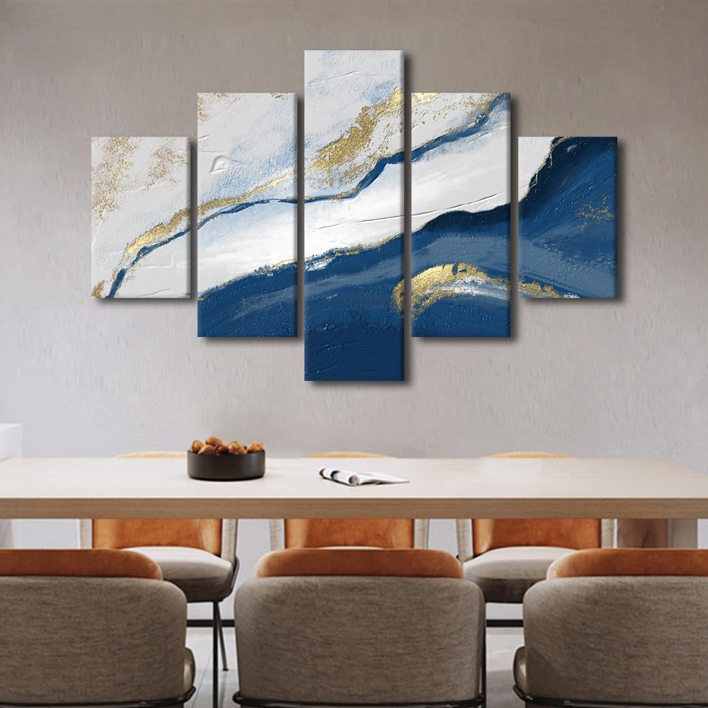 TUMOVO Large Wall Art for Living Room Minimalist Canvas Art Wall Decor Abstract Texture Modern Office Wall Art Marble Art Paintings for Bedroom Framed Ready to Hang - 60" Wx40 H