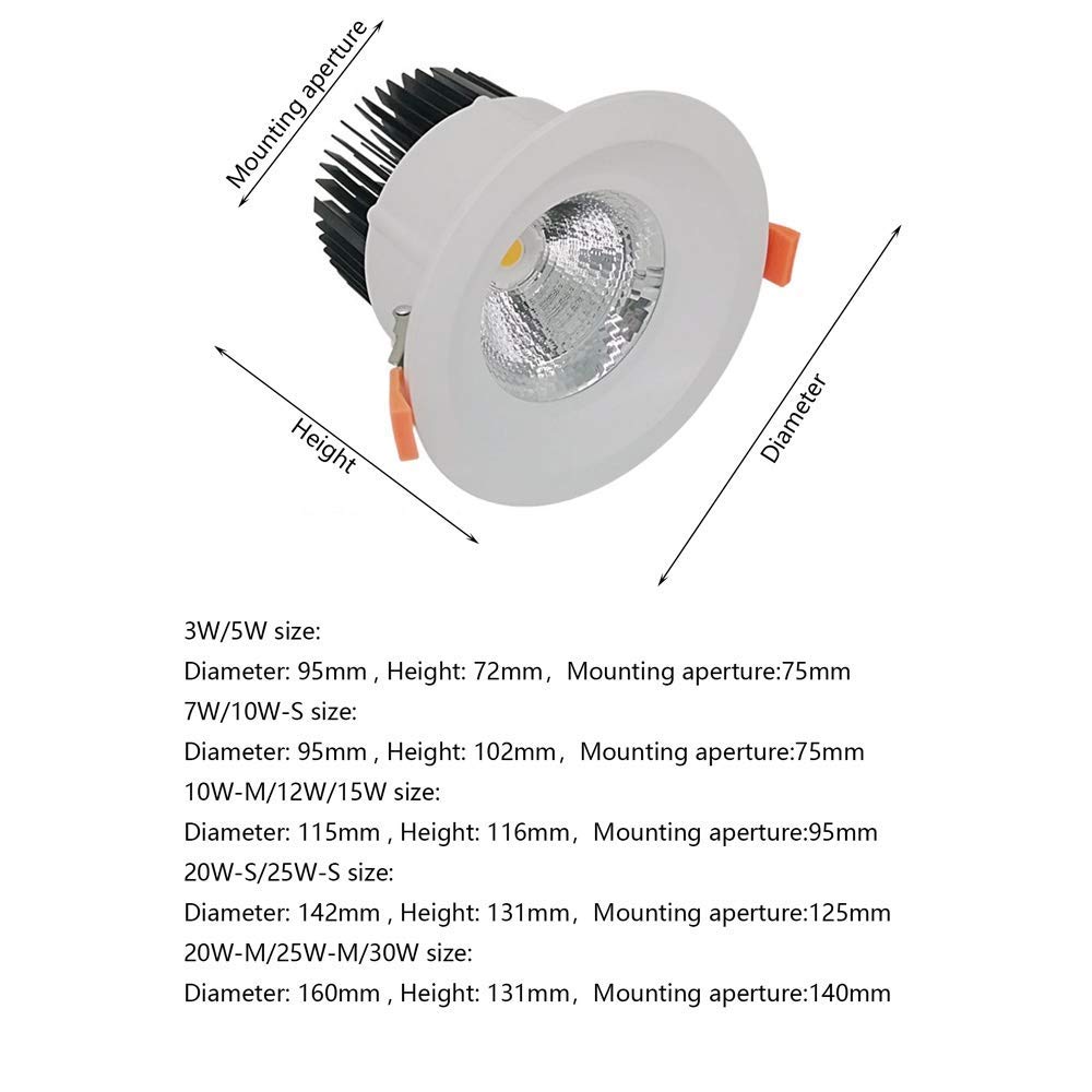 Spotlightwhite Downlight Light 24 Degrés Angle de Lumière Encastré Spotrésté Shopping Centre Mall Salle de Réunion Ligneur D'Éclairage Commercial Cri80Waternaphonables Led Led Plafonnier En