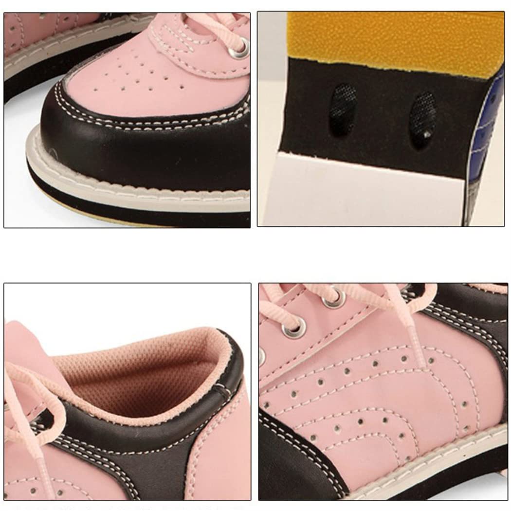 Damen Bowlingschuhe Kinder Erwachsene Leder Bowlingschuhe Atmungsaktiver Puffer Unisex