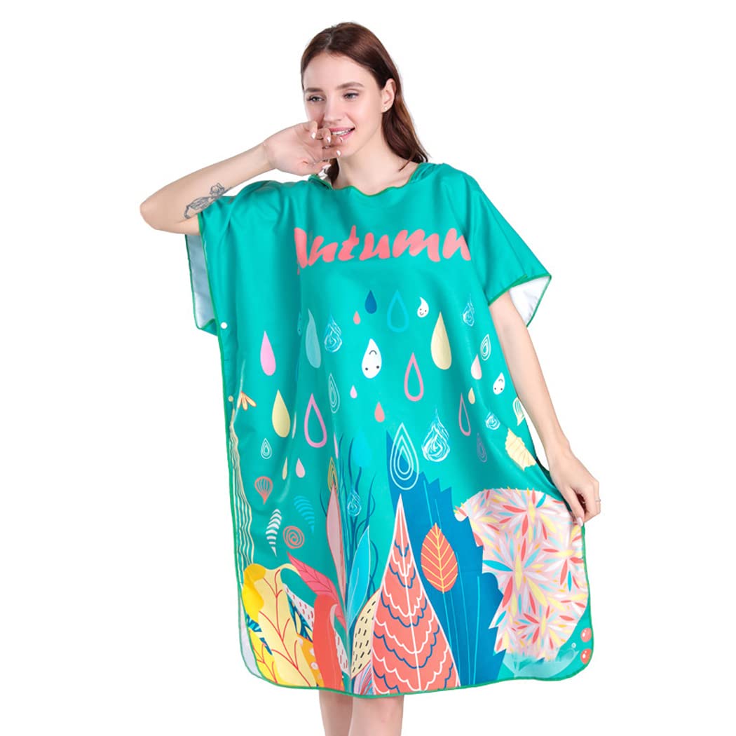 Szlafrok ponczo z kapturem, damskie lekkie Quick Dry ręcznik z mikrofibry ponczo surfingowe do pływania, surfingu, SUP,Dark green