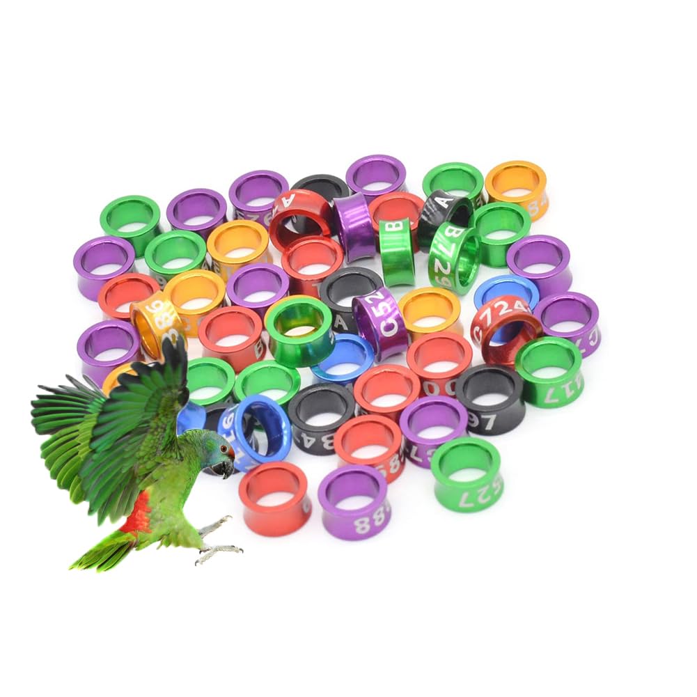Anillo para pájaros, 4-8mm, número de Colores Mezclados, Suministros aleatorios para pájaros, Anillo para pie de Paloma, Patas de Pollo, Material de Aluminio (Anillo Abierto)