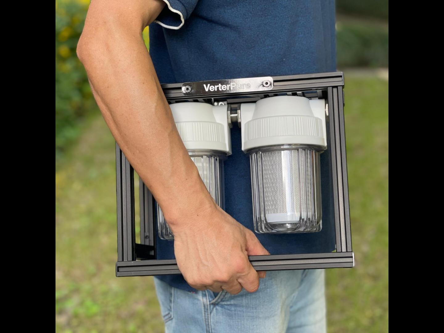 Image of S2 Mini External 2-Stage RV Water Filter System, Compact, 5 Inch Filters, Portable Clear