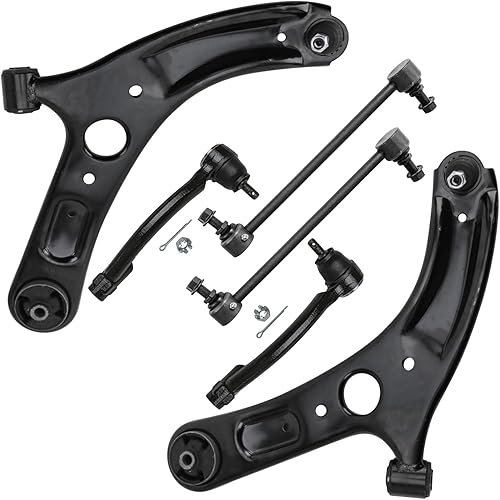 Miniatura 124 de Detroit Axle - Kit de brazos de control delanteros de 6 piezas para Hyundai Accent Kia Rio Rio5 06-10 2006 2007 2008 2009 2010 2011, 2 brazos de