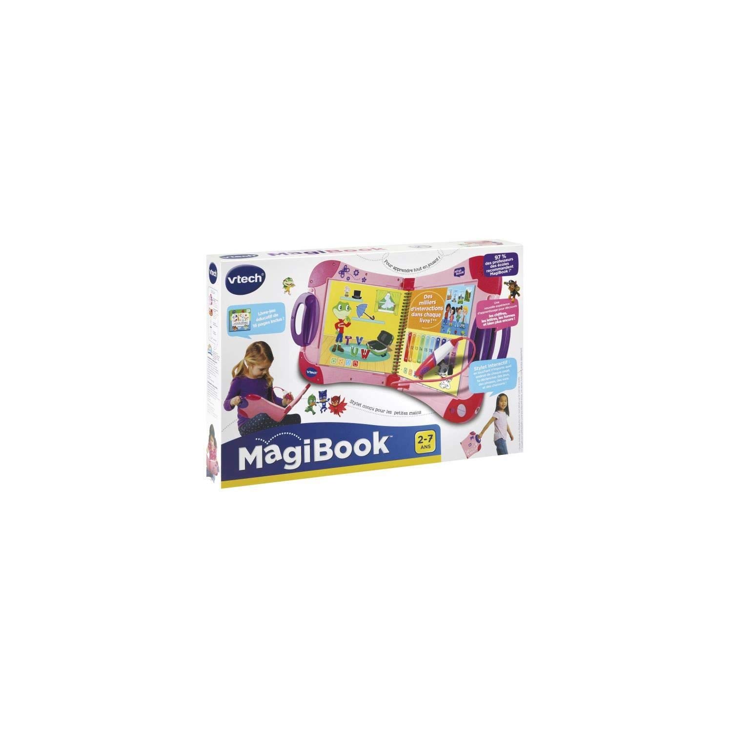 MagiBook Starter Pack Rose VTech - Livre Interactif éducatif Pour Enfants 2-7 Ans (version FR) + Livre Peppa Pig