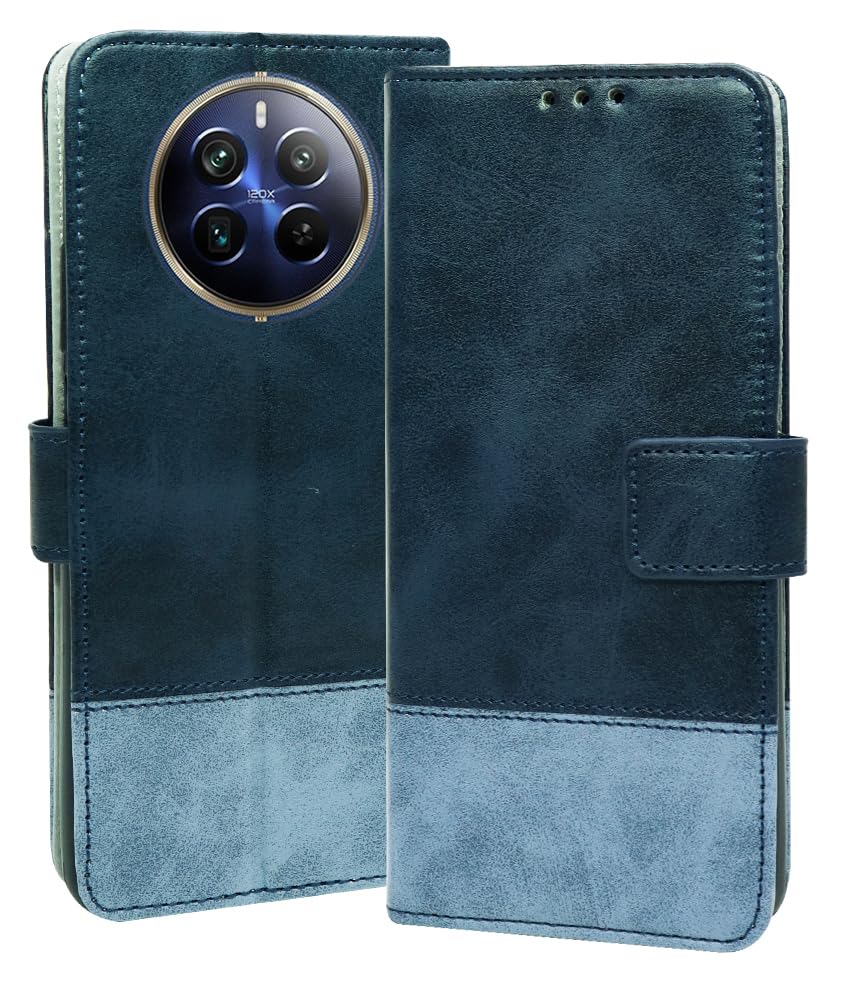 SESS XUSIVE Flip Back Cover Case for Realme 12 Plus 5G / Realme Narzo 70 Pro 5G Dual-Color Leather Finish Inbuilt Stand & Pockets Wallet Style Flip Case - Blue & Sky Blue (B07YJ9296W) Amazon Price History, Amazon Price Tracker