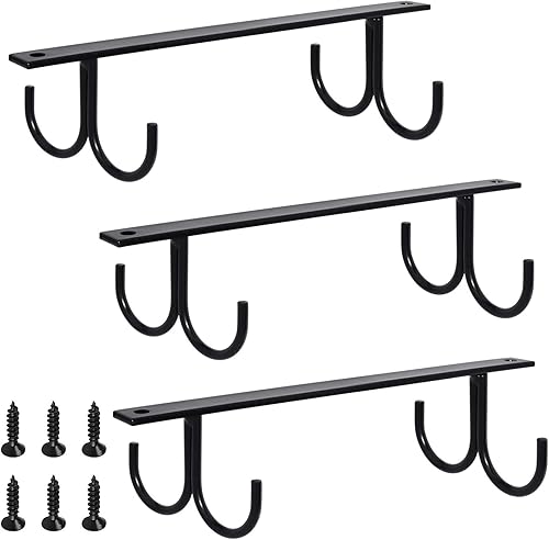 Mocoum Estante organizador rústico para tazas debajo del gabinete, soporte para tazas debajo del estante, 12 ganchos colgantes para tazas, tazas de