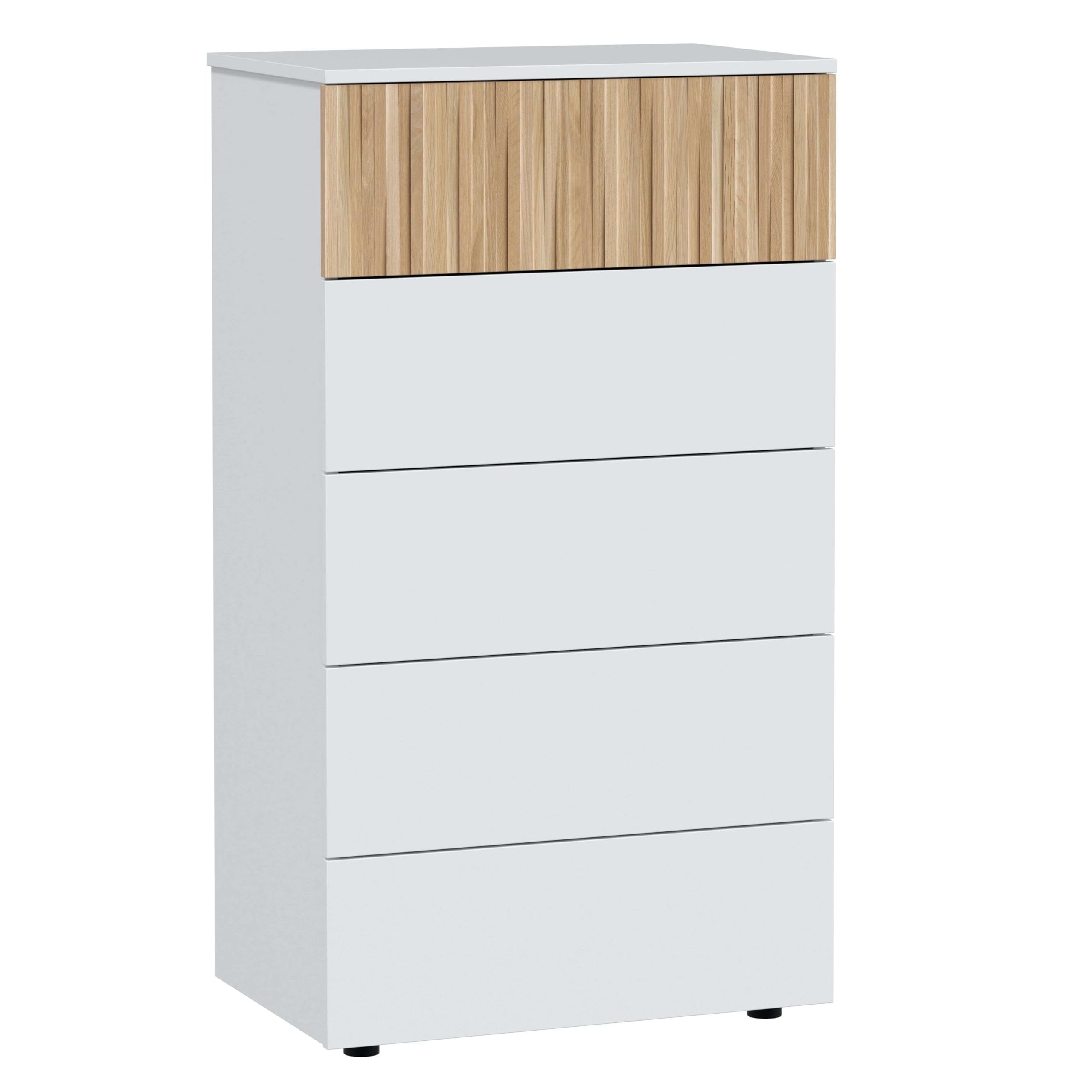 Pack Muebles Dormitorio Matrimonio Ethna Completo Moderno Color Roble Natur y Blanco