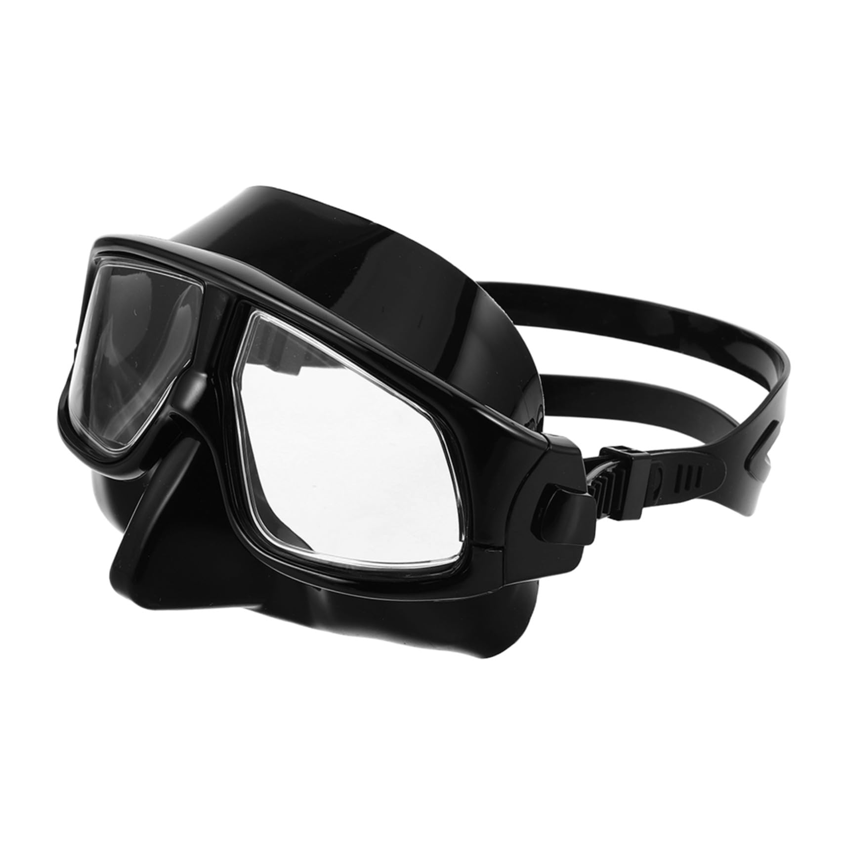Maschera Subacquea Nera in Silicone con Cinghia Regolabile | Campo Visivo Esteso a Volume Ridotto, per Snorkeling e Nuoto in Piscina, per Adulti