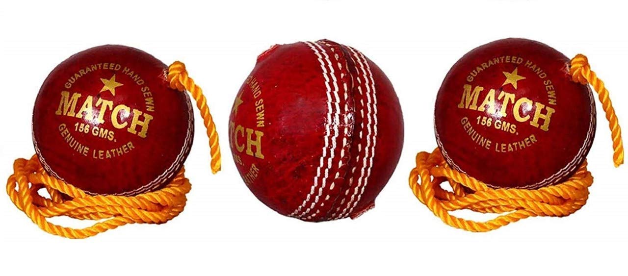 Leather Match Cricket Shot Practice Hanging Cricket Ball for Practice, Training, Matches for All Age Group (Red, Club) - Pack of 3 (B08X218J3S) Amazon Price History, Amazon Price Tracker