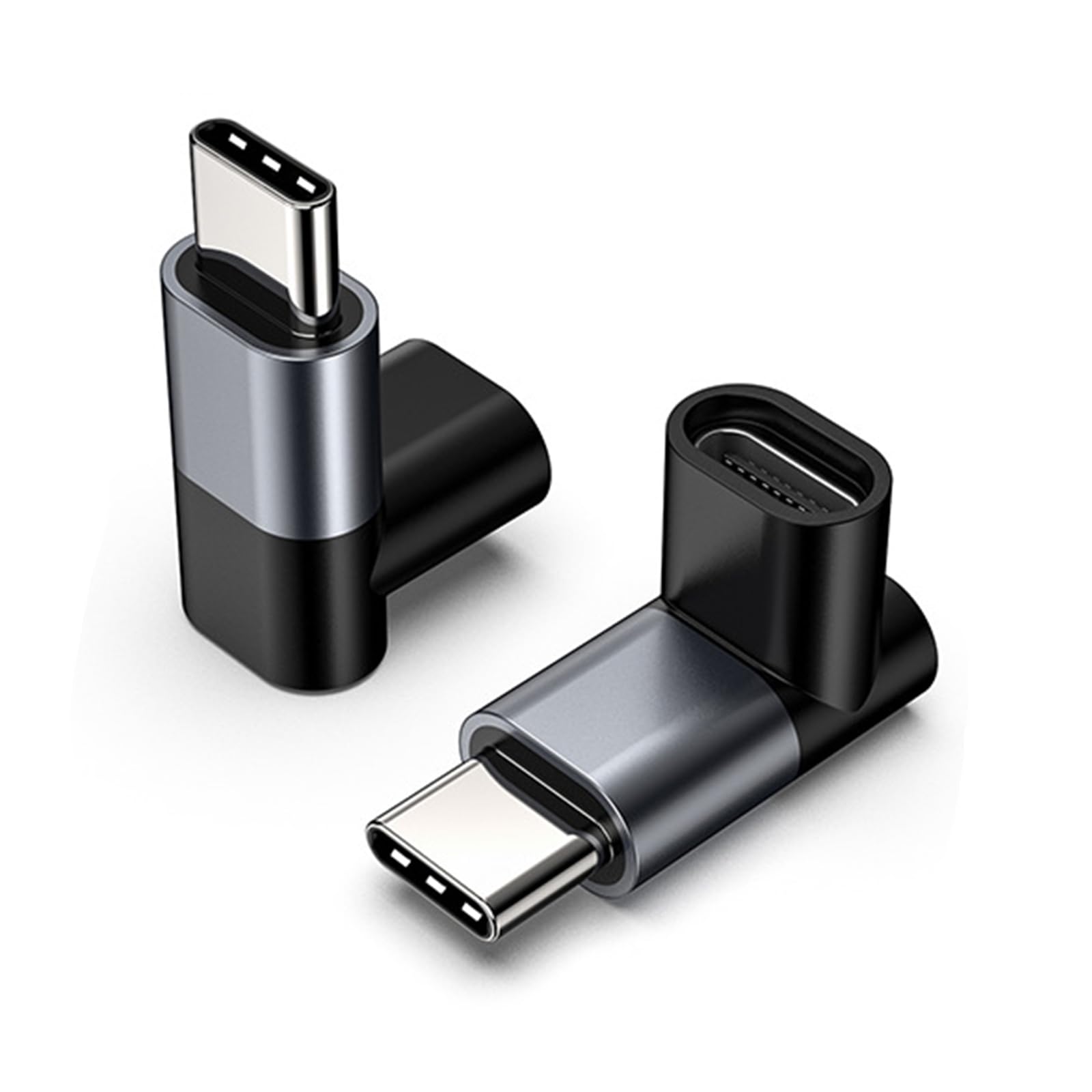 Tobfit USB C Adapter 40Gbps(2 Pack), USB-C Male to Female Adapter 4.0 Type C Data Transfer Connector Compatible for Samsung, MacBook and More Type-C Device-Angle Bend-image-27