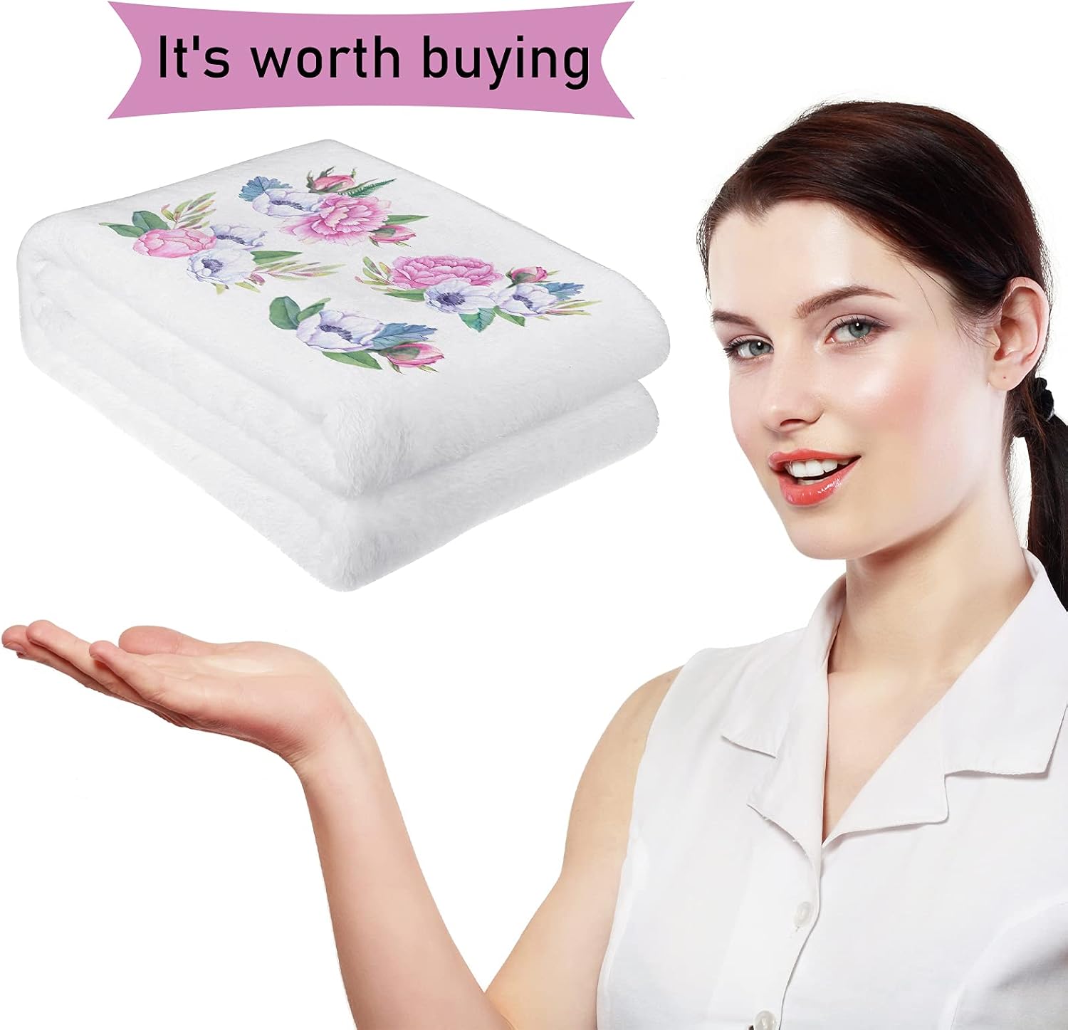 Nuanchu 4 Piece Baby Sublimation Blanket Blanks 31 x 47'' White Sublimation Throw Blanket Customized Soft Flannel Lightweight for Holiday Bed Travel Gifts Heat Press Bedroom Dorm