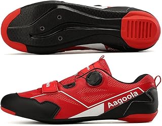 cycling shoes Men's Road Cycling Riding Shoes Indoor Cycling Shoes Breathable and non-slip Mountain Bike MTB bike Shoe road cycling shoes (Color : Red, Size : 45EU)