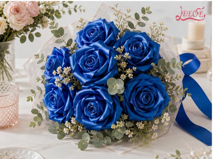 Image of Double Face Cobalt Blue Satin Ribbon 1-1 /2 inch X 25 Yards Polyester Cobalt Blue Ribbon for Gift Wrapping Very Suitable for Weddings Party Hair Bow Invitation Decorations and More