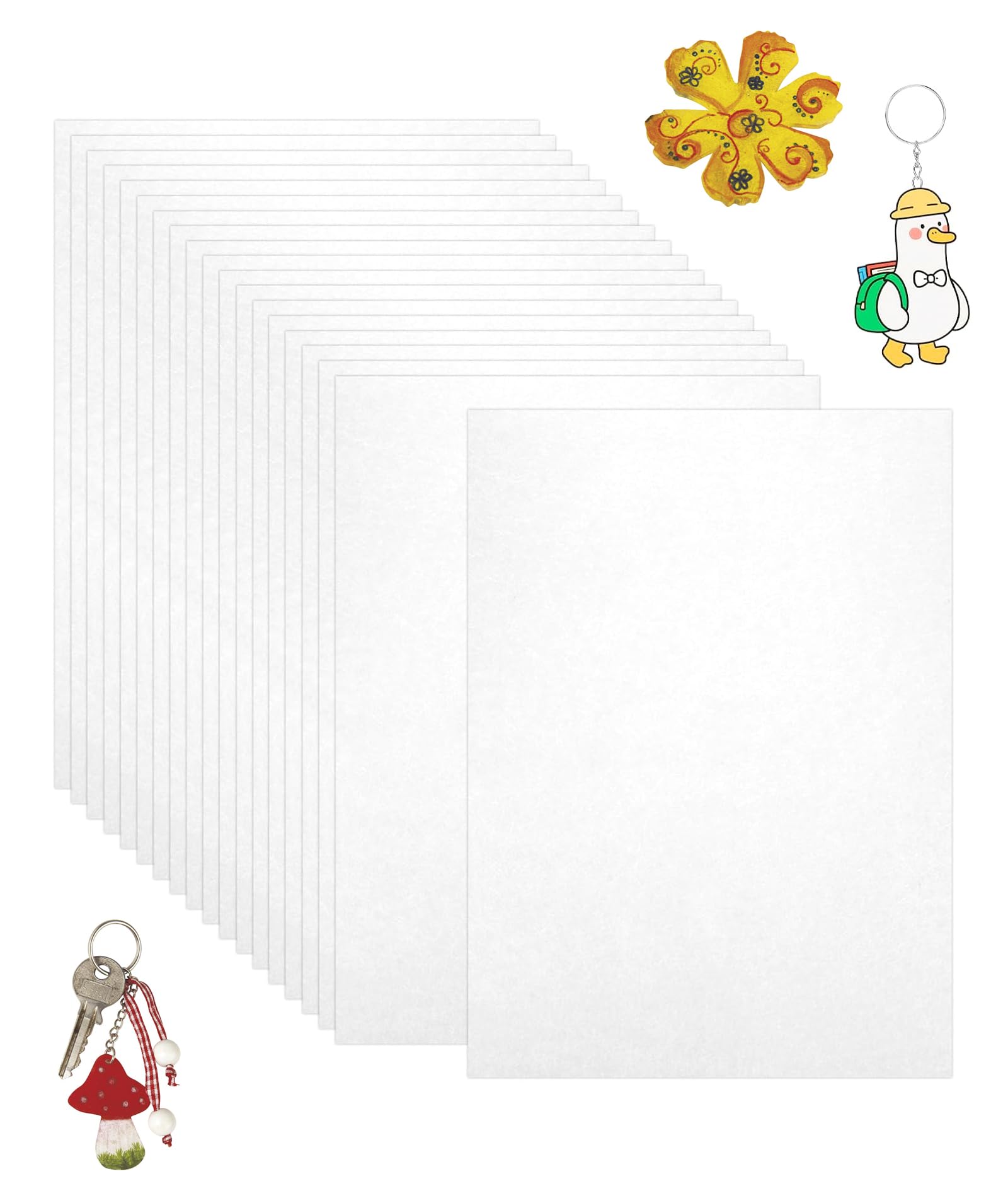 30pcs Shrink Plastic Sheets, DIY Craft Paper Sheets for Jewellery Making, Heat Shrink Plastic Sheets for Art Projects, 20x14.5 cm Size, Ideal for Kids Crafts and Gift Making Activities-image-9