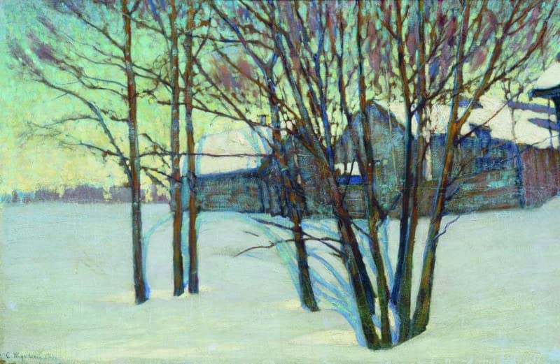Tableau paysage d'hiver Stanislav Joukovski, impression sur toile 60x90cm