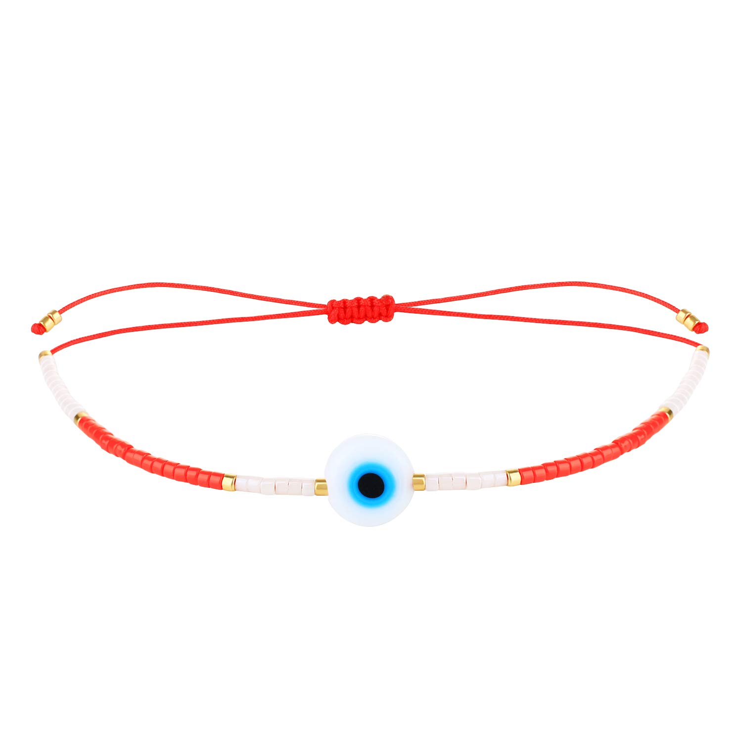 KELITCHEvil Eye Bracelets Crystal Miyuki Adjustable Seed Beads Simple Chain Friend Bracelet Trendy Jewelry Gift