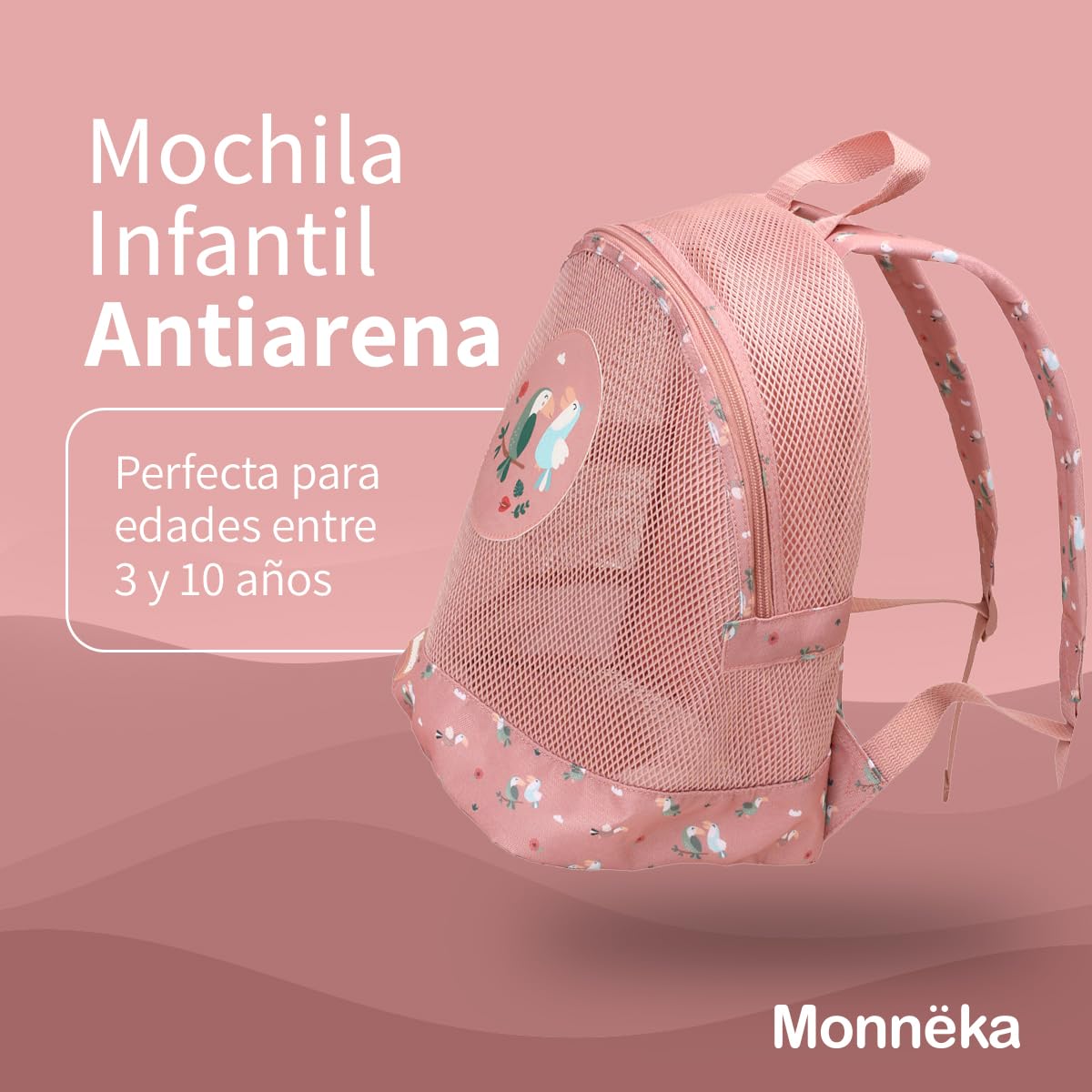 Mochila Antiarena | Ligera y transpirable | Secado rápido | Tirantes ajustables y acolchados | Ideal para toallas y juguetes de playa | toucan