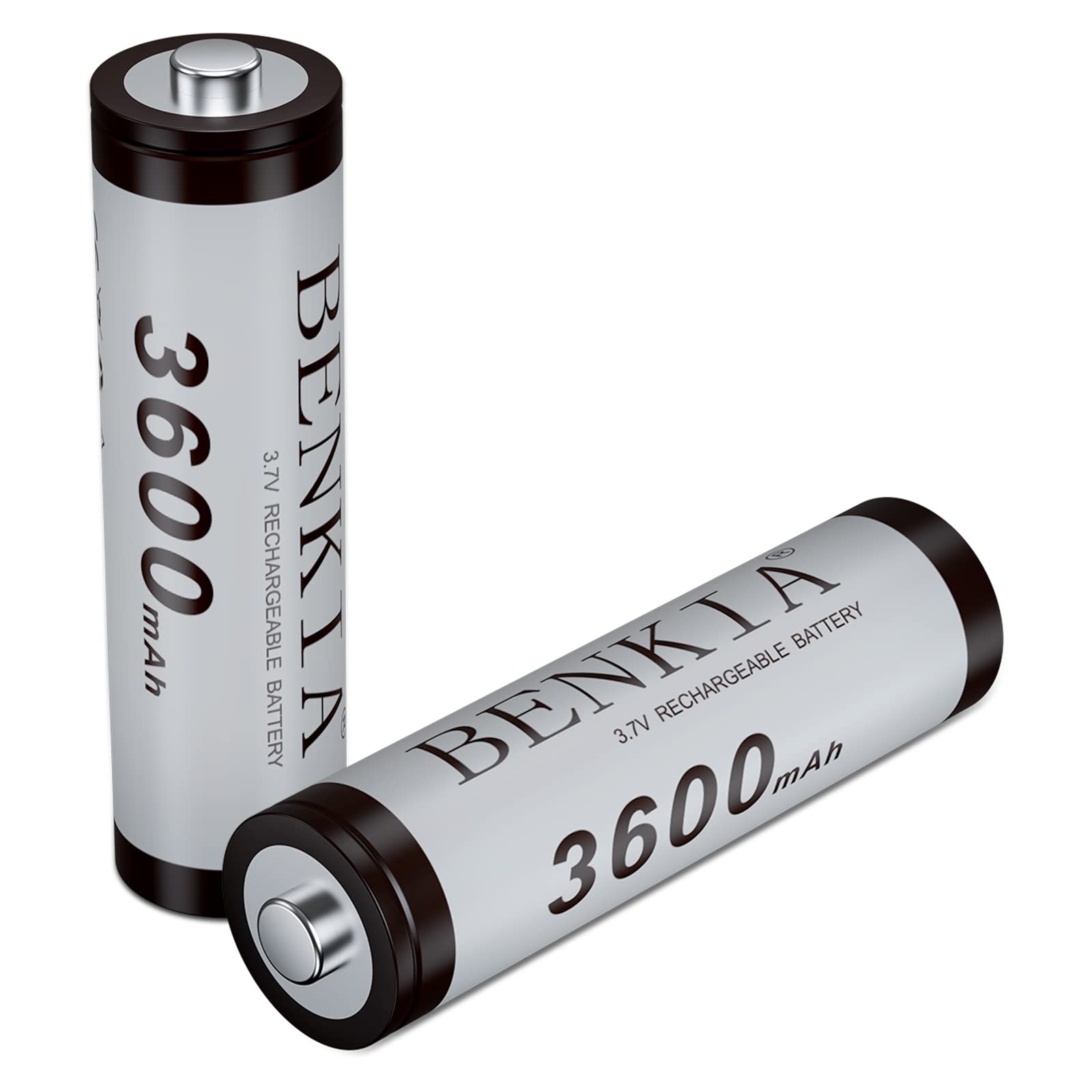 DQGG 18650 Rechargeable Battery 2pcs 3.7v 3600mAh Batteries for Flashlights Headlamps Doorbells(Button Top)