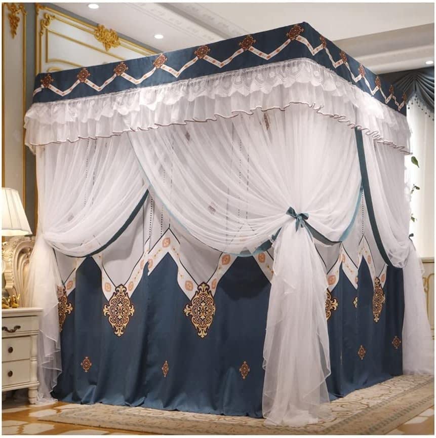 Moustiquaire lit de style cour occultante et anti-poussière pour chambre 120x200 cm