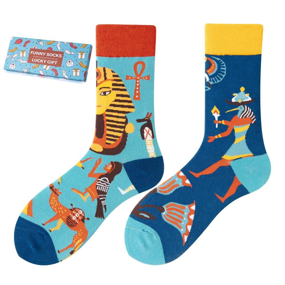 Calcetines Divertidos Unisex para Mujer y Hombre con Diseños Asimétricos en Par - Temas Animales, Comida, Fruta, Deporte y Arte en Algodón - Ideal para Regalos — view 25