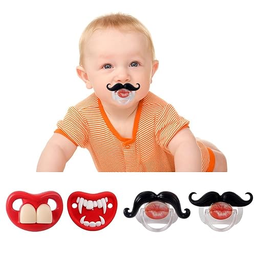 Divertidos chupetes de ortodoncia para bebés, sin BPA, sin látex, paquete de 4
