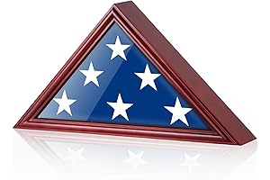 Mahogany Wooden American Flag Display Case for 5'x9.5' American Veteran Burial Flag