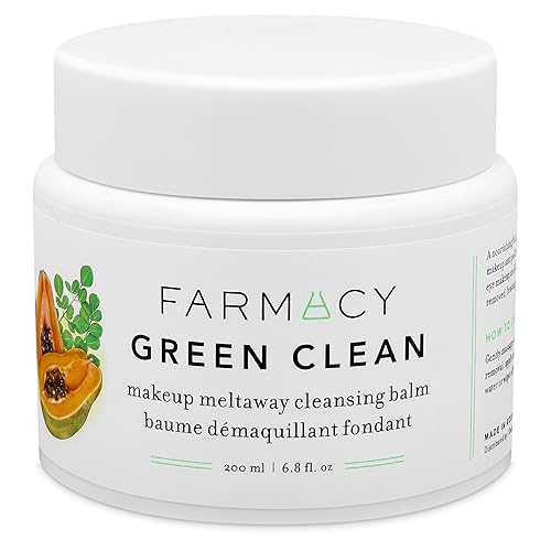 Farmacy Bálsamo limpiador natural, bálsamo desmaquillante verde limpio, elimina sin esfuerzo el maquillaje y SPF - 6.8 fl oz de bálsamo limpiador de