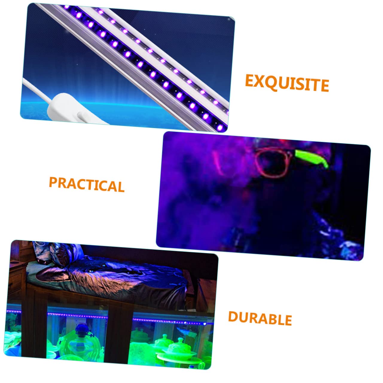 PRETYZOOM Led Black Light Uv Tube for Stage Party Powered 10w Dual for Ktv Bar Music Events