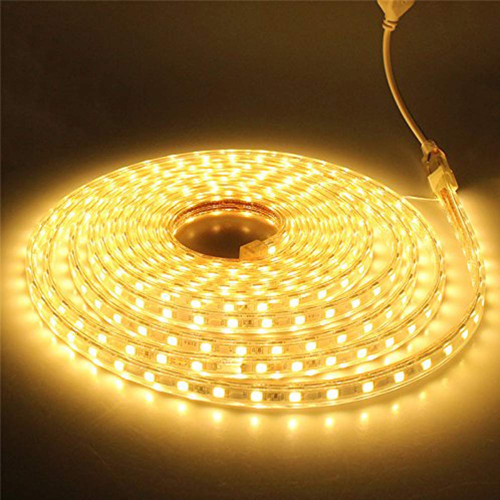 XUNATA 21m Regulable Tiras LED 2835 con Interruptor, 120leds/m IP67 Impermeable para Decoracion Interior/Exterior Luz Blanco Cálido