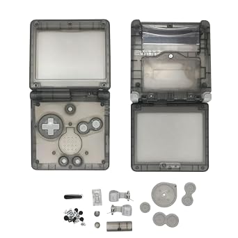 Clear Black | New Clear Color Shell for Gba Sp Shell for Gameboy Advance Sp Console Shell Transparent Case with Buttons and Conductive Pads