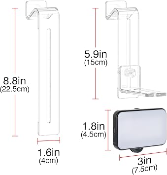 Center Screen/Middle Screen Webcam Mount with Video Conference Light, Position Webcam Anywhere on Monitor, Laptop Screen, Compatible with Logitech MX Brio, C920x, C922, C930 Webcams