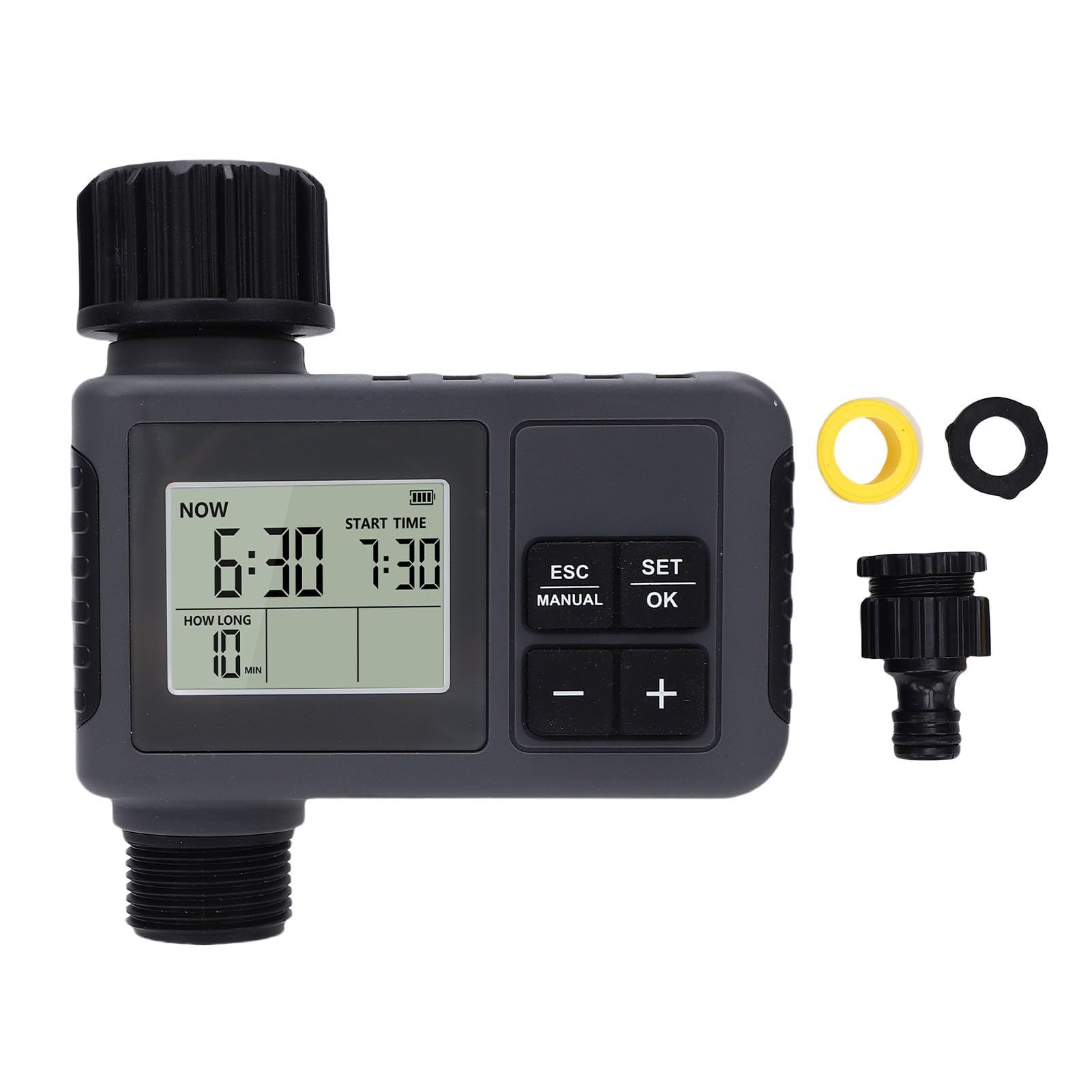 Programmatore Irrigazione Automatico per Giardino, Timer per Irrigazione LCD con Ritardo Pioggia, Impermeabile IPX5 per Rubinetto 3/4 Pollice, 0,5-8 Bar