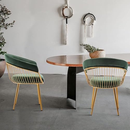 Miniatura 7 de ALEAVIC Mid-Century - Juego de 2 sillas de comedor modernas, sillas de cocina tapizadas, sillas de comedor de terciopelo con patas de metal para