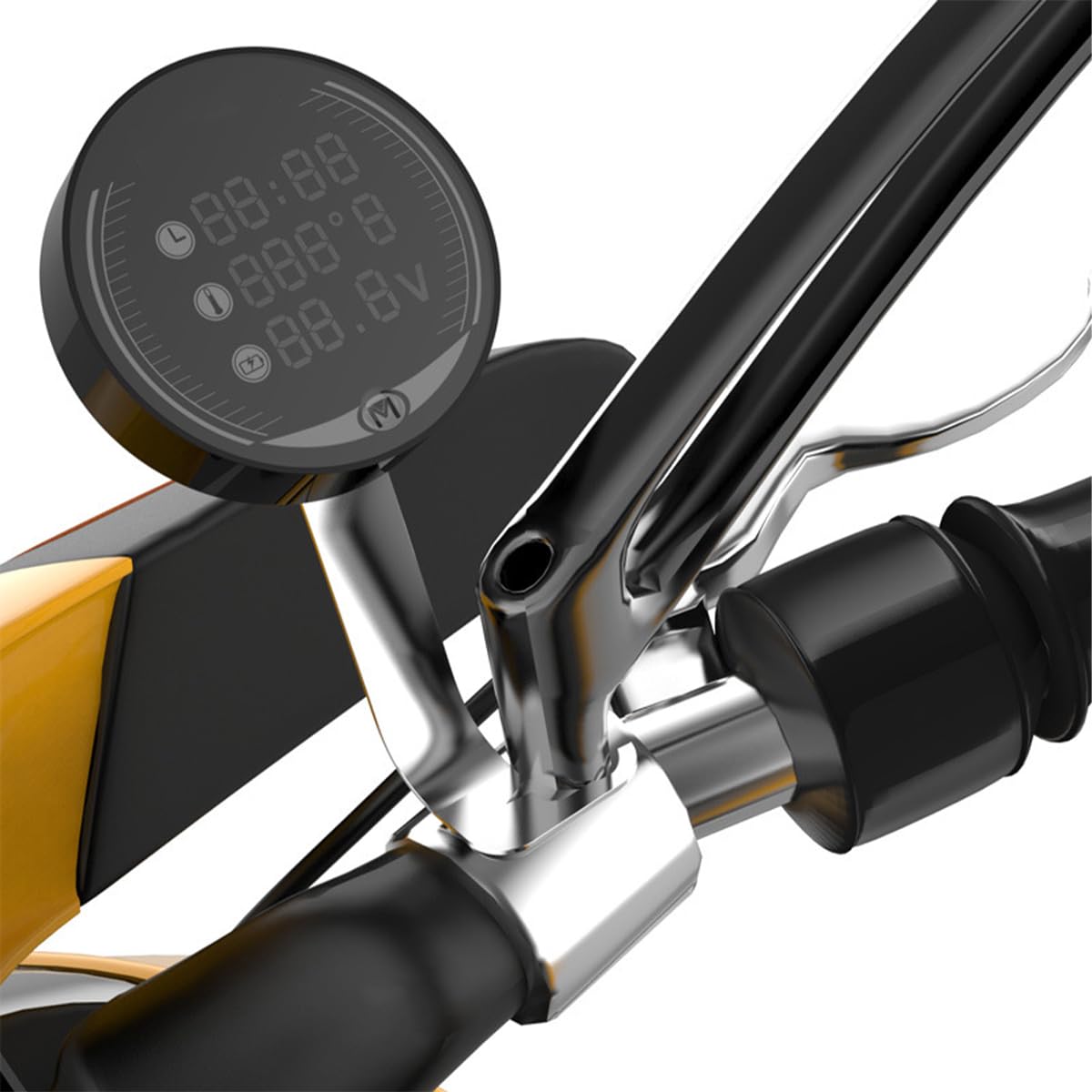 POFET Motocykl urządzenie pomiarowe cyfrowy termometr motocyklowy ATV woltomierz 5 w 1 elektroniczny zegar do termometru wody wielofunkcyjny z czujnikiem