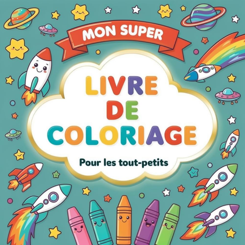 Mon PREMIER livre de coloriage Voyage au Cœur du Système Solaire: Livre de coloriage spatial avec 24 illustrations