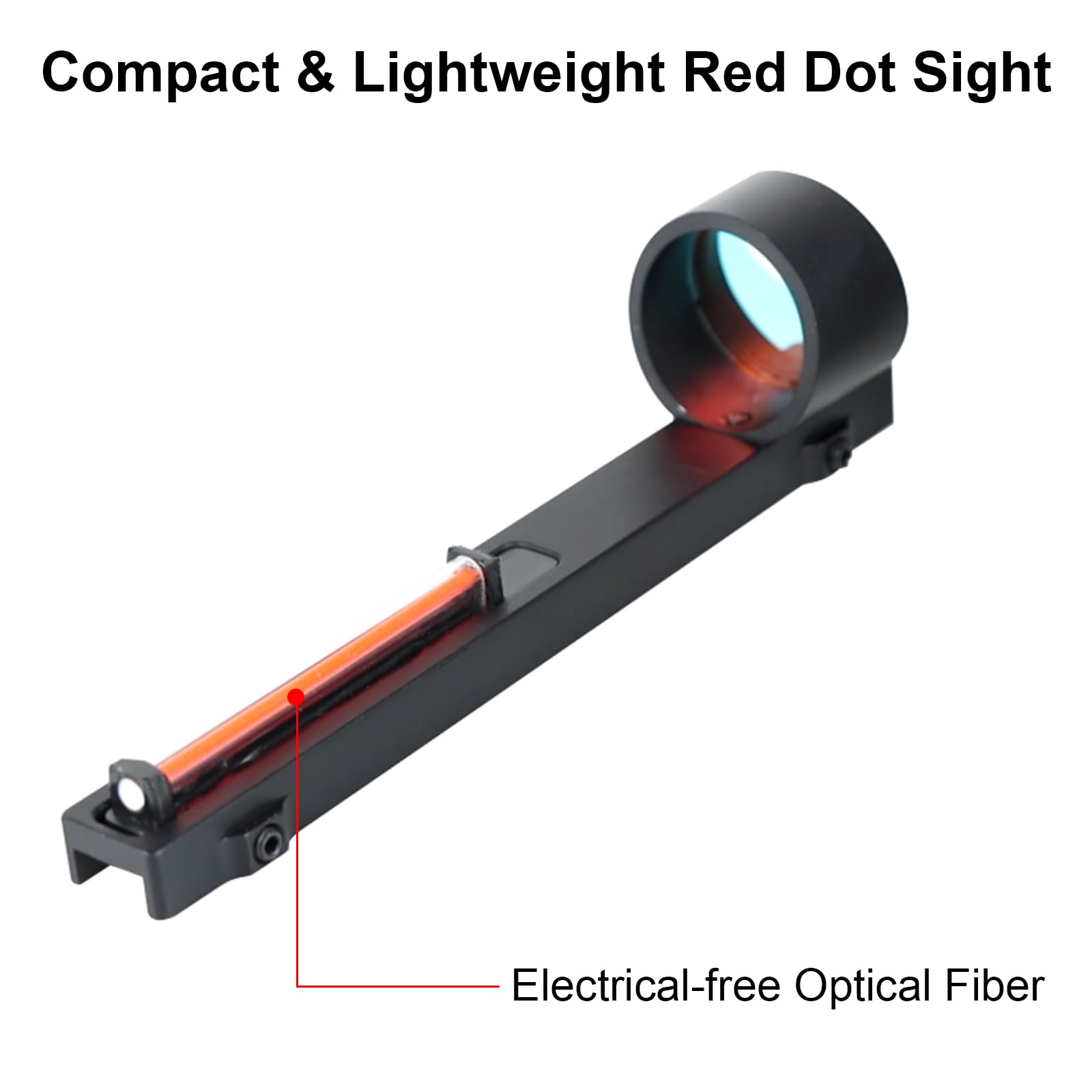 Mirino in Fibra Rossa 1x28mm Ottica Tattica per tiro all'aperto Caccia Riflessione olografica Vista