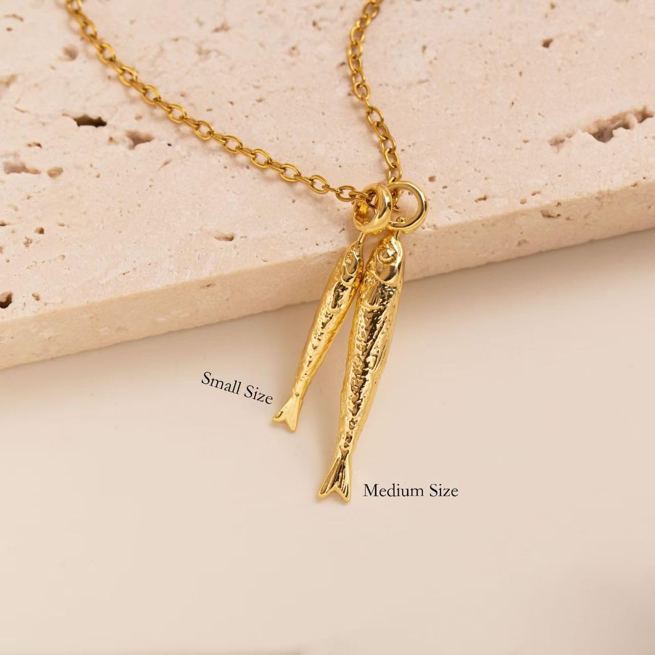 Fish Necklace for Women Fish Pendant Waterproof Necklace Gold Statement Ocean Necklaces Dainty Summer Beach Jewelry - Image 2